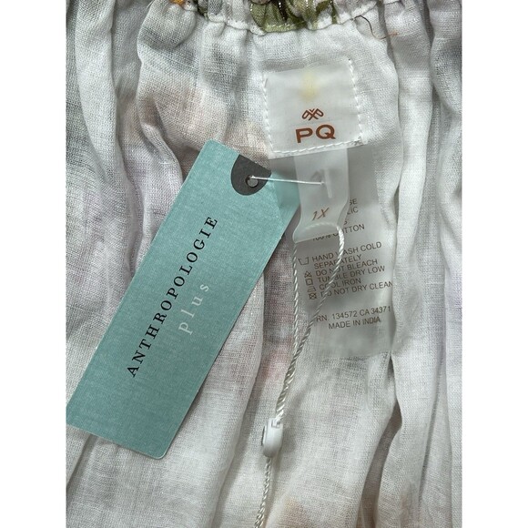 Anthropologie PQ Maxi Dress Tiered Ruffle Pink Floral Vacay Preppy Boho 1X NWT - Picture 11 of 12